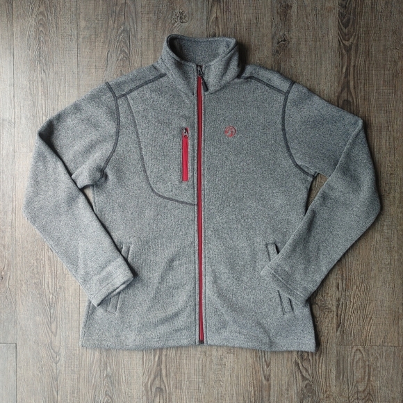 Grouse Mountain Men's Fleece Jacket Size Medium Full Zip Eco Gray Made in Canada - Picture 14 of 16